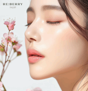 a girl with fresh and glowing face closing eyes and smelling flower