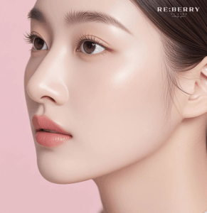 a korean girl with fresh and contoured skin