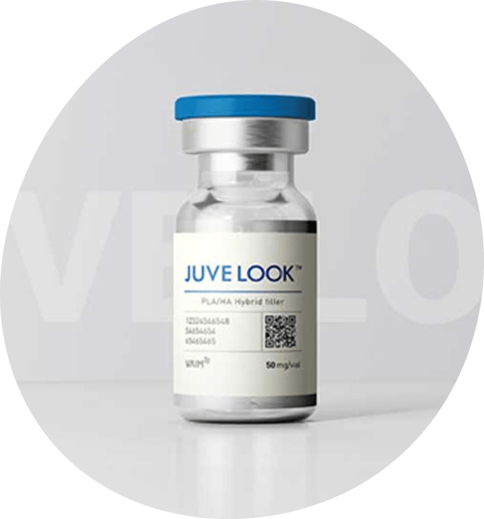 a bottle of PDLLA hybrid filler for juvelook injection treatment