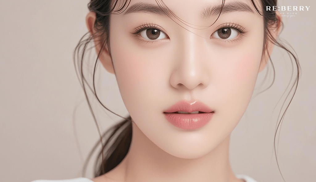 face of a beautiful korean girl with fair and soft skin with radiant glow
