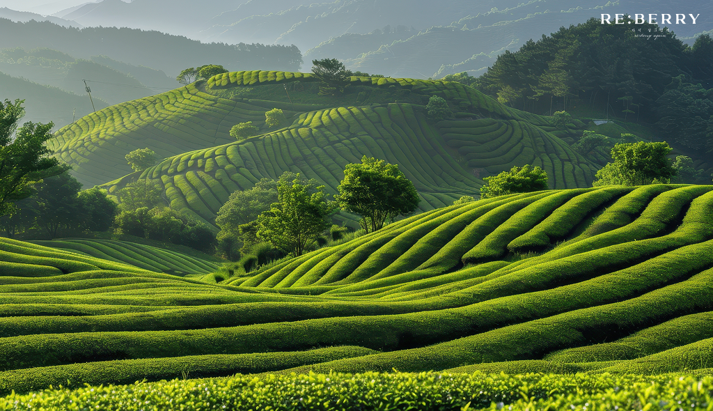 beautiful greenery at boseong green tea field