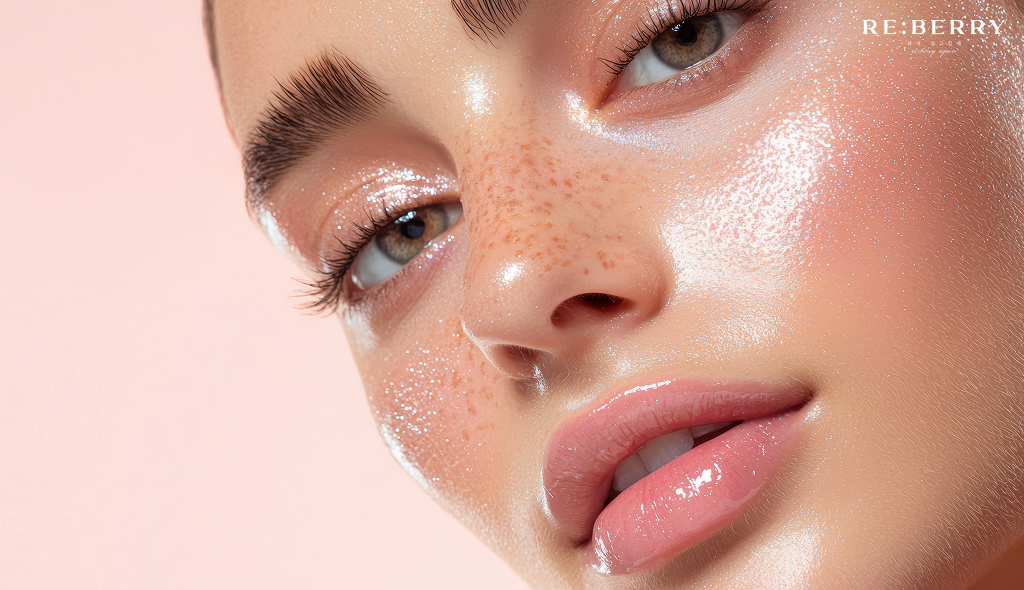 face of a girl with firmness and hydration