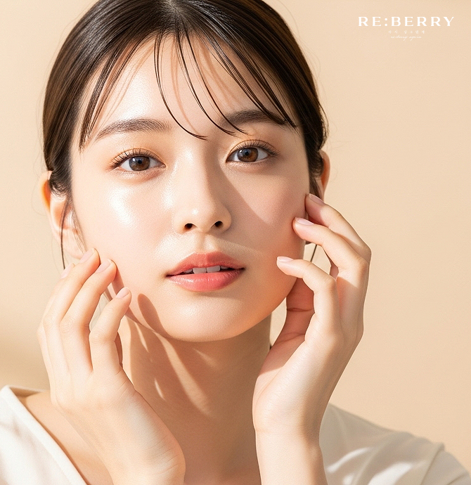 a korean girl with fair and fresh skin front view