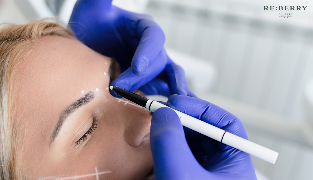 a woman getting botox injection