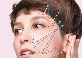 graphical lines in face to understand facial structure for thread lift