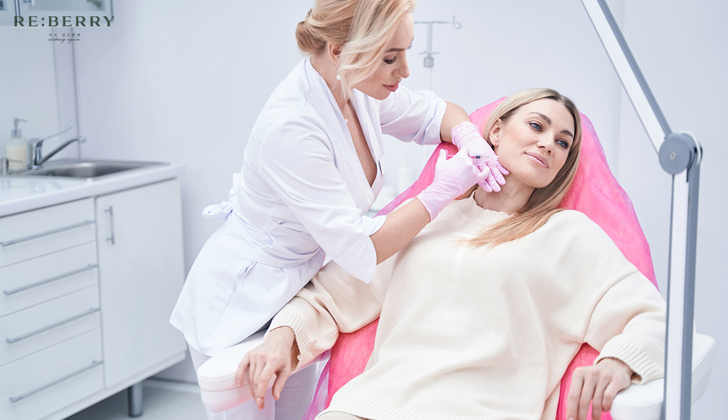 a dermatologist providing botox injection to patient at reberry clinic