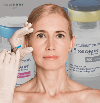 a women receiving botox injection at crows feet in her 50s