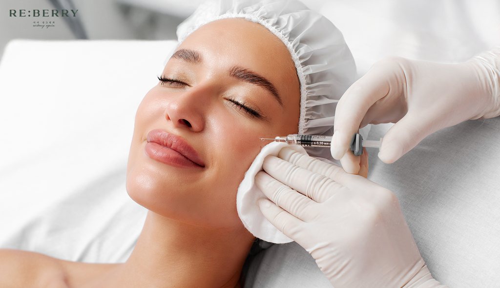 a woman getting rejuran injection treatment